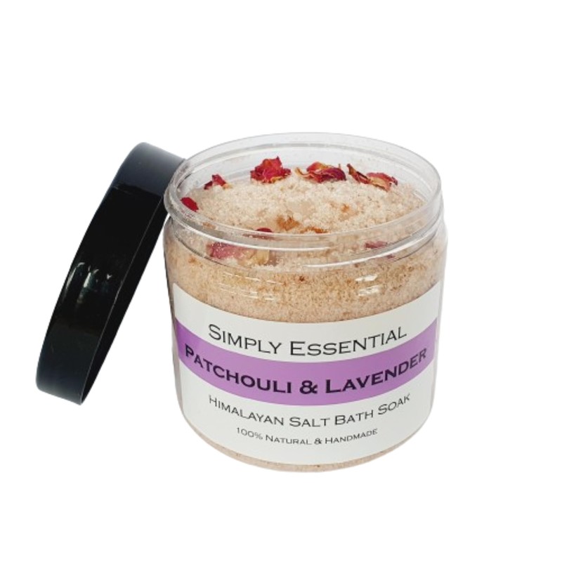 Simply Essential Patchouli & Lavender Himalayan Bath Salts Soak 225g