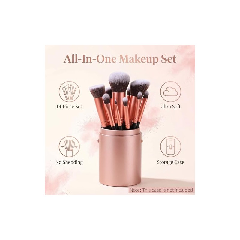 BS-MALL Premium Synthetic Foundation Powder Concealers Eye Shadows Silver Black