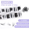 12D Premade Fans Eyelash Extensions 1200PCS Pre Made Fans Lashes