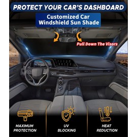 Custom-Fit for Toyota Windshield Sun Shade, Car Sunshade Cover UV Block Car Front Window with Foldable Sun Shade Cover Cool Protection Visor, Designed for Toyot-a Accessories (for Toyota Sienna)