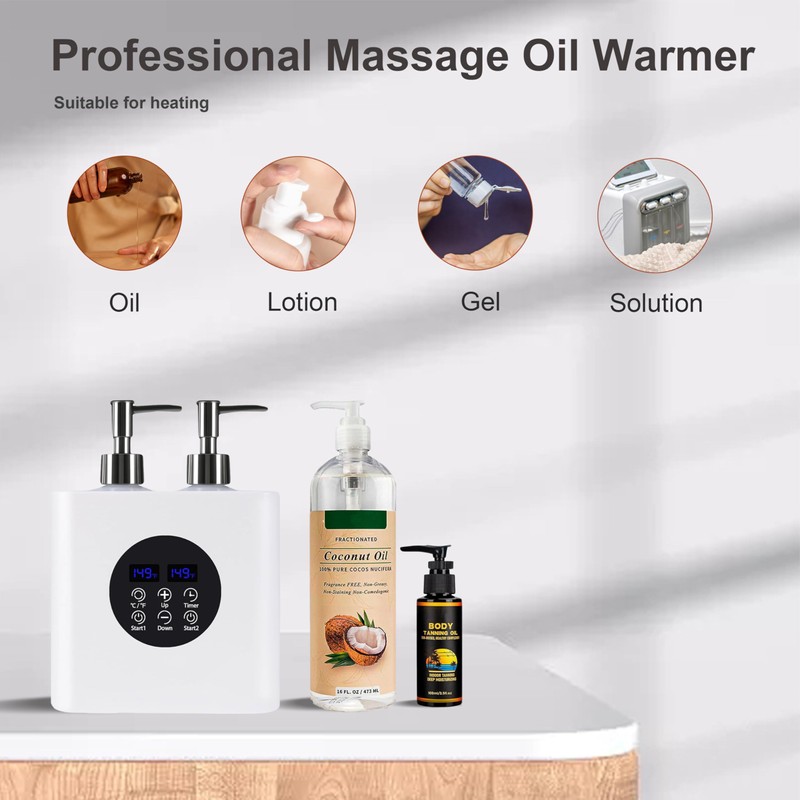 Elitzia Dual Bottle Massage Oil Warmer Smart Touch Control Lotion