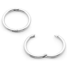 365 SLEEPERS Sterling Silver 8mm - 12mm Hinged Hoop Nose Helix Tragus Lip Ear Septum Ring Sleeper Earrings - Hand Made In Australia - Nickel Free Hypoallergenic (8mm)