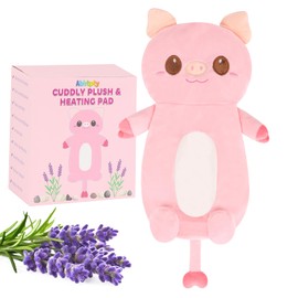 Cute Heating Pad Microwavable Stuffed Animals, Pink Pig 1.4lb Removable Heated Warm Animals, Super Soft Cozy Heatable Plush Body Pad for Cramps of Relief New Year Gift