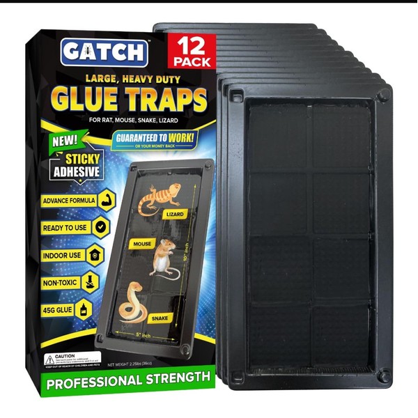 Mouse Glue Traps 12PK, Sticky Mouse Traps Indoor for Home,