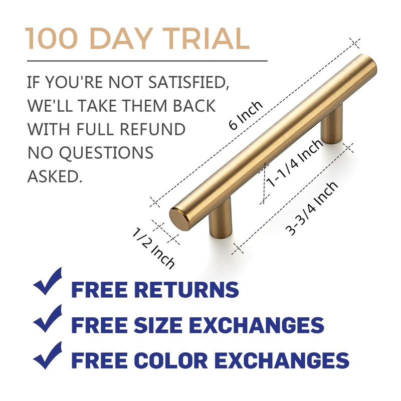 Ravinte 15 Pack 6 inch Cabinet Pulls Brushed Brass Stainless