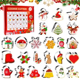 Christmas Cookie Cutters, Pack of 24 Christmas Cookie Cutters, Christmas Cookie Cutters, Children's Cookie Cutters for DIY Decoration