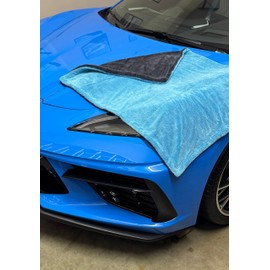 O.C.D AUTOMOTIVE 1600gsm Scratch Free XL Ultra Absorbent Blue Mega Microfiber Professional Car Drying Towel, Twisted Loop 24" x 36" for Detailing Cars (1)