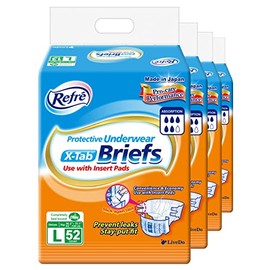 LivDry Incontinence Briefs, Leak Protection, Breathable Comfort with Tabs, Large, 52 Count