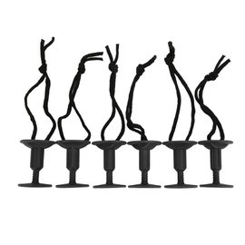 6Pcs Surf Board Leash Leg Rope Plug Nylon Plastic Surf Leash Plug Surfboard AccessoryBlack