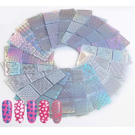 YKKJ Vinyls Nail Art Manicure Stencil, DIY Nail Stickers, Nail Vinyl Stencils, Sticker Set, 24 Sheets