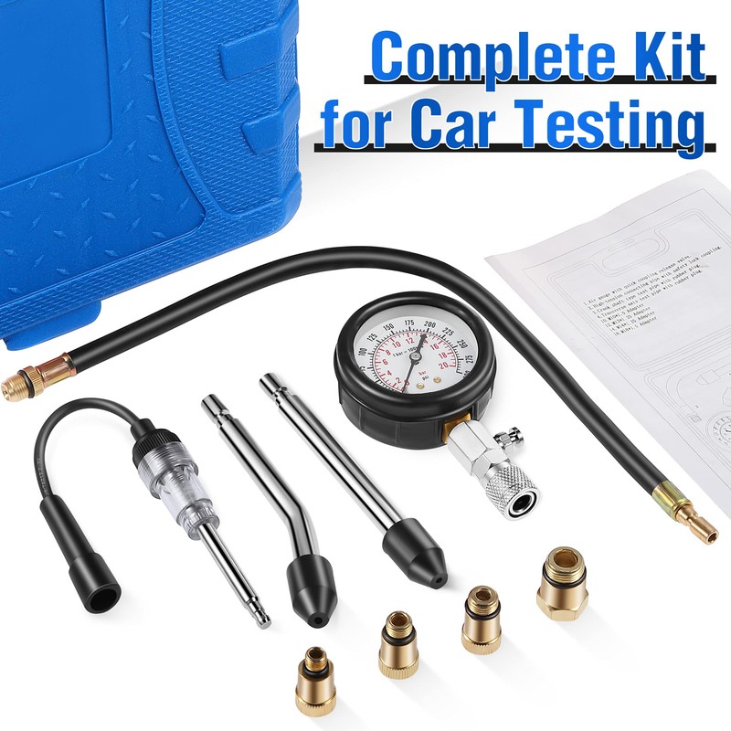 Fiada 9 Pieces Automotive Compression Tester Kit and Spark Plug