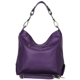 AmbraModa GL033 Women's Genuine Leather Handbag Shoulder Bag - Purple -