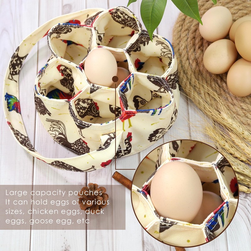 EureKaEr Egg Collection Basket, Durable Canvas, Egg Baskets for Fresh