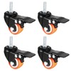 sourcing map 1.5 Inch Swivel Caster Wheels PU 360 Degree