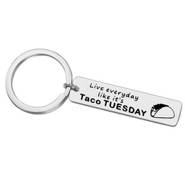 Baixian Taco Keychain - Funny Gift for Taco Lovers Stainless Steel, Perfect for Family, Friends and Special Moments