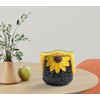 GABROC Ceramic Sink Sponge Holder, Sunflower Shape, Yellow, Drying Rack,
