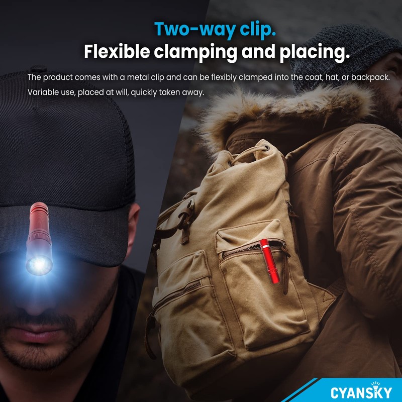 CYANSKY P10 300 Lumens EDC Flashlight,Mini Pocket Flashlight for Camping