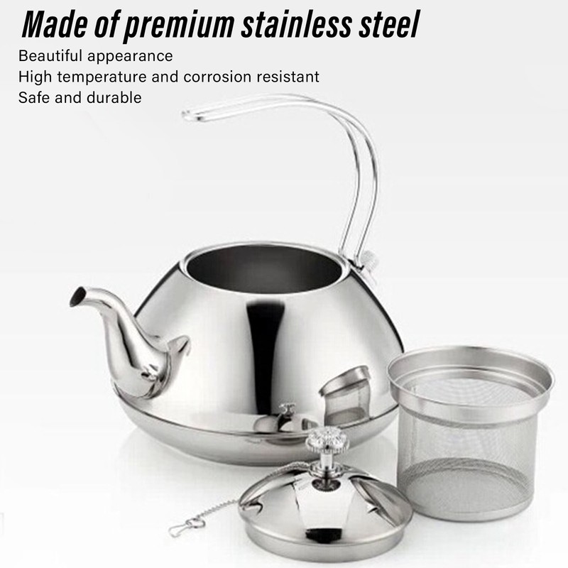 1.5L Stainless Steel Tea Pots Professional Removable Stovetop Tea Kettle