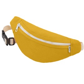 amokk Canvas Fanny Pack for Kids Crossbody Waist Bag for Unisex Toddler Boys Girls (Yellow)