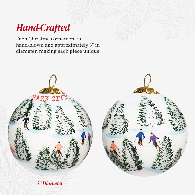 Art Studio Company - Hand Painted Christmas Ornament, Blown Glass,