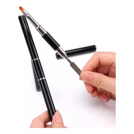 Layana Pincel Para Uñas Polygel/acrigel Doble Con Espátula 3 Pzas