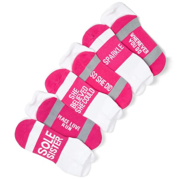 Gone For a Run Inspirational Athletic Running Socks - One Size Fits Most - Set of 3 Pairs - Multicolored (Inspirational)