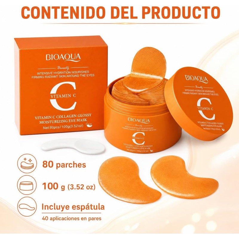 BIOAQUA Parches de Hidrogel para Ojos con Vitamina C y