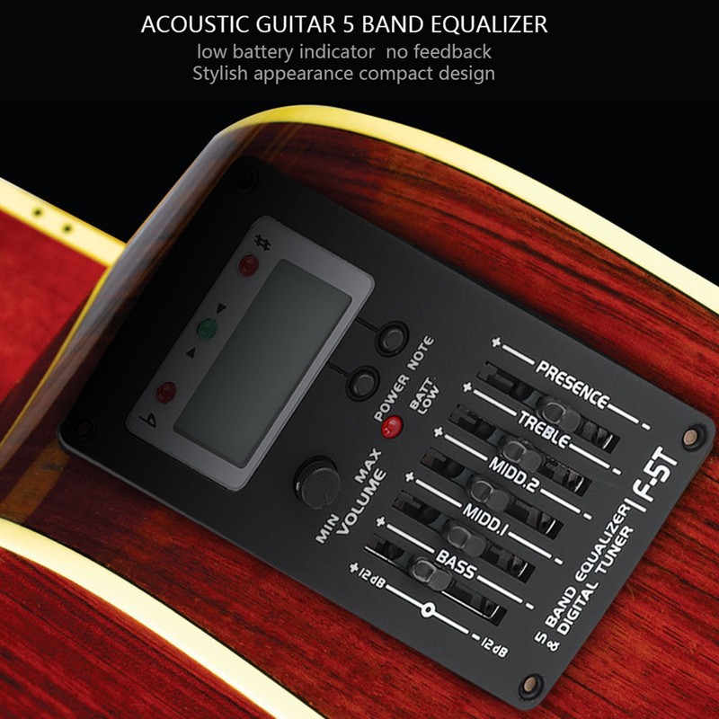 F‑5T 5 Band EQ Equalizer Pickup Tuner for Acoustic Guitar
