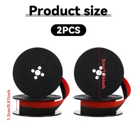 TIESOME 2 Pairs Universal Typewriter Ribbon Twin Spool Classic Vintage Typewriter Ink Ribbon Twin Spool Replacement Pack Dual Shaft Typewriter Ribbon for Most Typewriters(Black+Red)