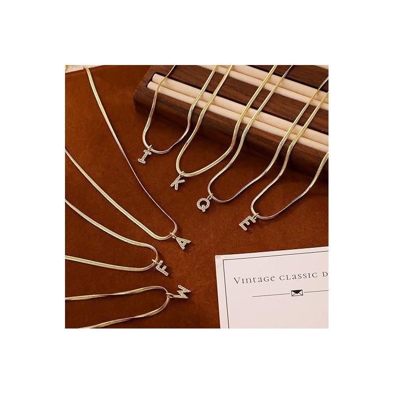 TASISO Layered Gold Necklaces for Women Tiny Initial Necklaces 14K