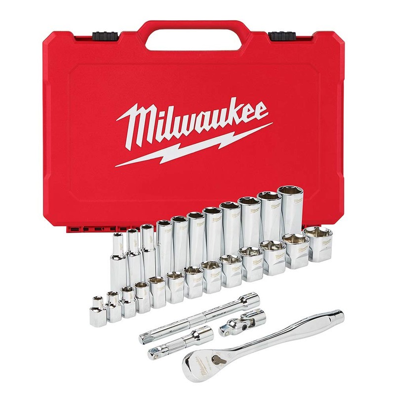 MILWAUKEE 3/8 in. Drive 28 pc. Ratchet &
