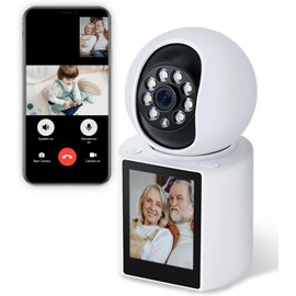 2K Cámara de Seguridad Interior con Pantalla de 2,8 Pulgadas, cámara de Seguridad para Interiores Inalámbrica WiFi, Full-Color Visión Nocturna, Audio Bidireccional, Alarma, Detección de Movimiento