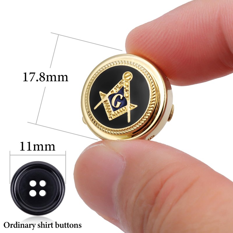 Masonic Button Covers, Square & Compass Cufflinks for Freemason
