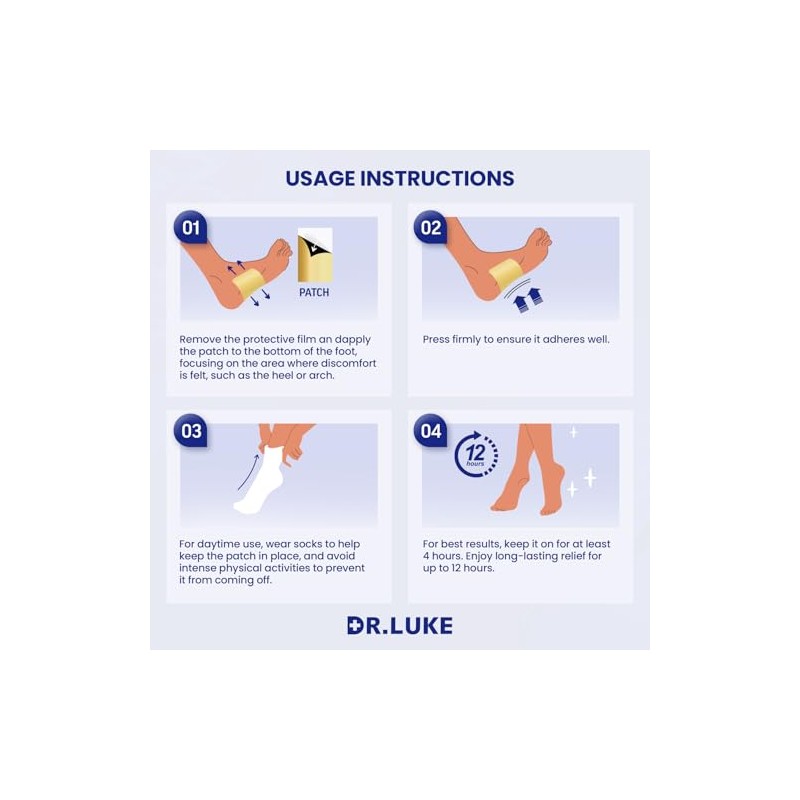 Dr. Luke Herbal Foot Support Patches: 12H Foot Comfort for