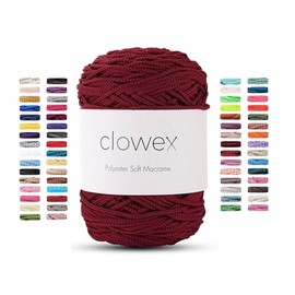 Clowex Polyester Soft Macrame Cord 2.5-3mm, 191 Yards x 1/9 Inc Turkish Polyester Rope, Braided Yarn for DIY Crafts, Plant Hanger, Wall Hanging, Bag