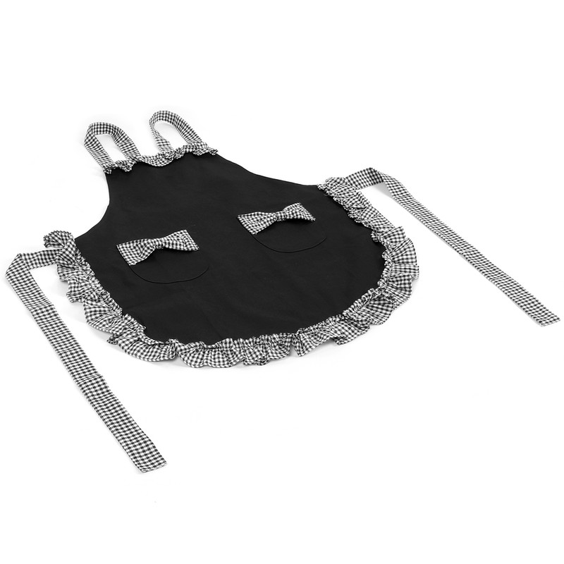 Bowknot Apron Multifunctional Cooking OilProof Waterproof Antifouling Apron for Kitchen(Black