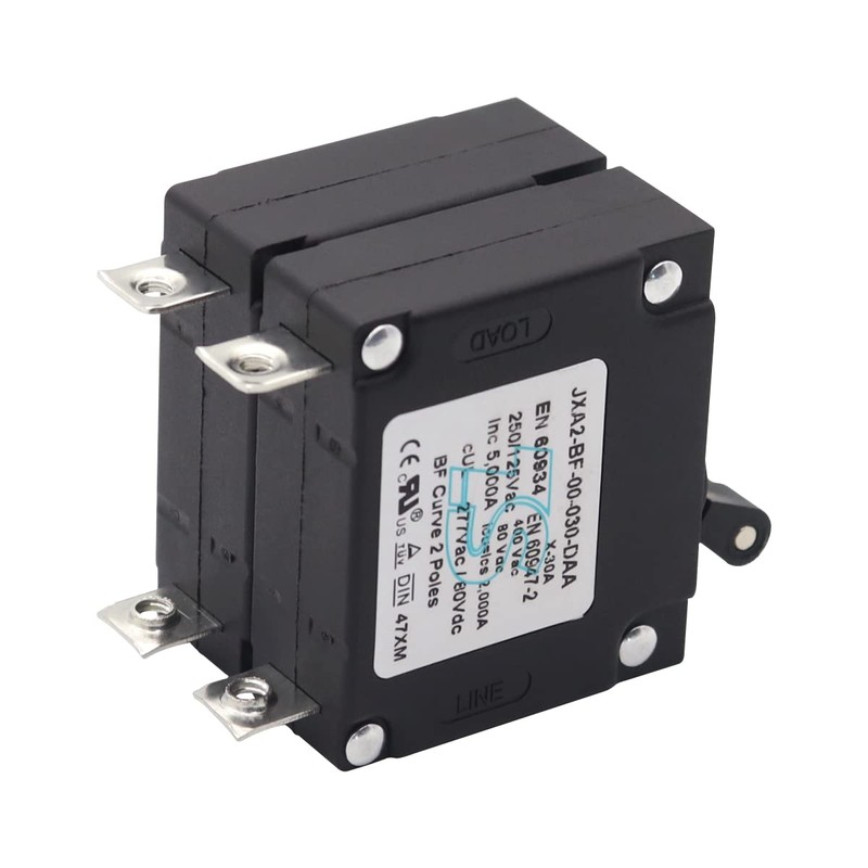 T Tocas Double Pole 30 Amp AC/DC Toggle Magnetic Circuit
