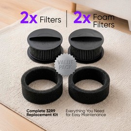 2 Pack - Compatible 32R9 Bissell Powerforce Helix Vacuum Filter Turbo 1240, 12B1, 2140, CleanView 22C1, PowerGroom 68C7, Rewind 18M9W – filtro para aspiradoras – Not for Style 9 Filter