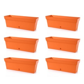 Mintra Window Box Planters 6 Pack - Bulk (Orange 6pk)