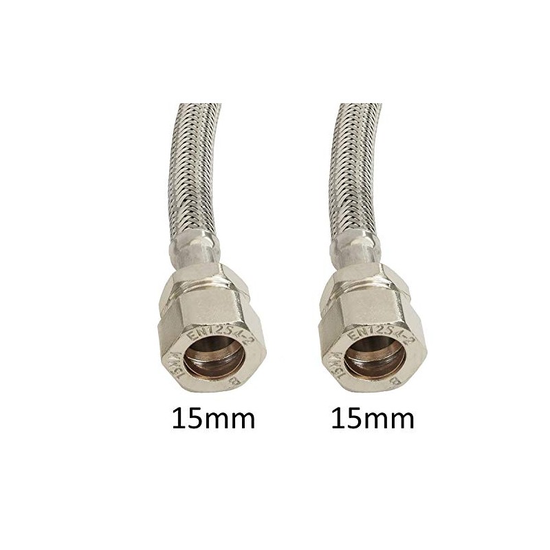 Flexible MonoBloc Tap Connectors Tails M12 x 15mm Compression x