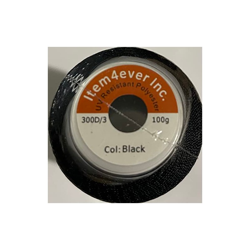 UV Resistant Polyester Thread for Outdoor Leather Upholstered (Large, Black)