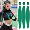 IXIMII 3 packs Green Braiding Hair Pre Stretched 26 inch