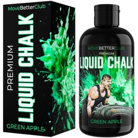MoveBetterClub Liquid Chalk 250ml Coloured & Scented - Green Apple - for Climbing, Gym, Weightlifting, Gymnastics, Kettlebells, Pole Fitness and more PLUS One Month Access to MoveBetter.Club