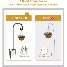 Derkniel Shepherd Hook 108 Inch Tall Heavy-Duty Metal Garden Hanging Pole Stake for Bird
