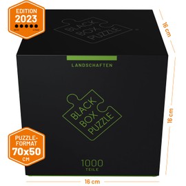 Black Box Puzzle 1000 Pieces, Blackbox Puzzle with Surprise Motif without Template, Impossible Puzzle Heavy for Adults and Children from 14 Years, Puzzle Box Landscape 2023 Edition