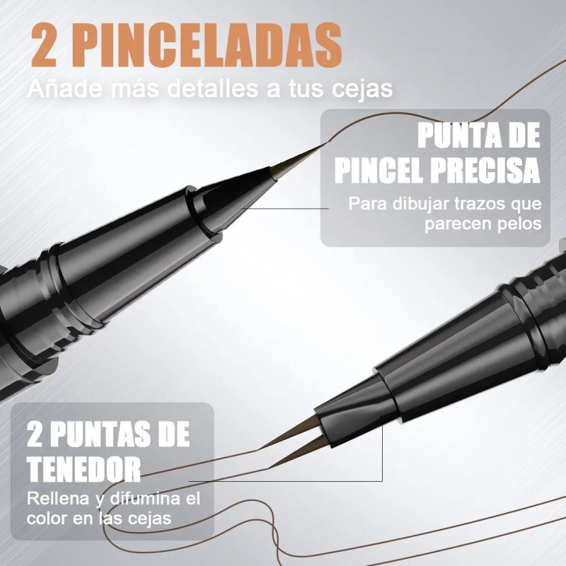 3 En 1 Lapiz Para Cejas Waterproof 3d Delineador De