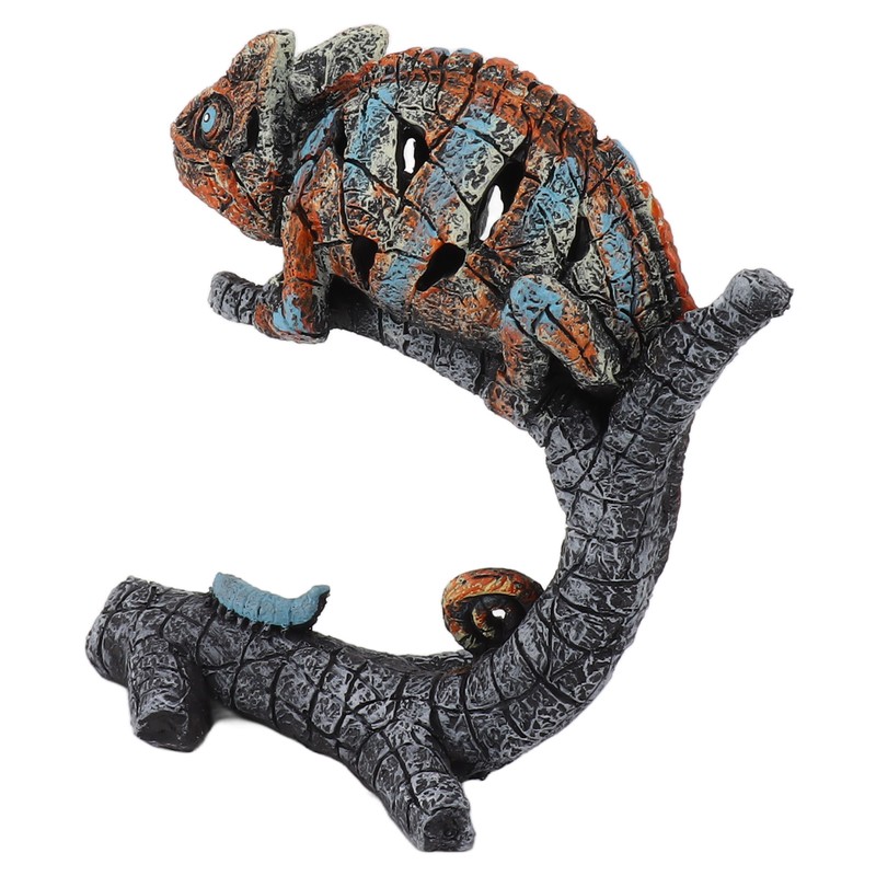 Chameleon Statue Sculpture Resin Chameleon Wild Animal Figurine Ornament for
