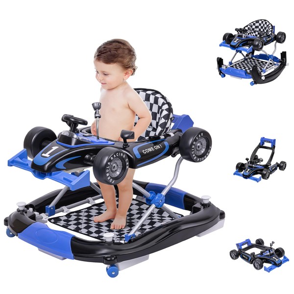 Baby Walker with Wheels, Activity Center Anti-Rollover, Comfortable seat, Steering