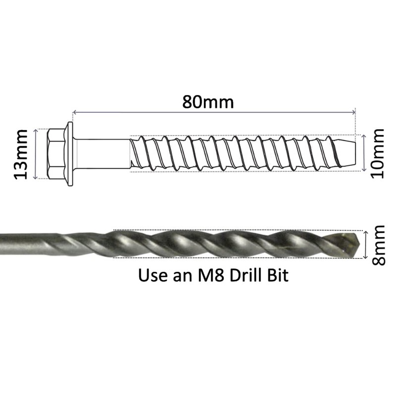 GYM MASTER GM3 Masonry Bolt Fixing Kit - Set of