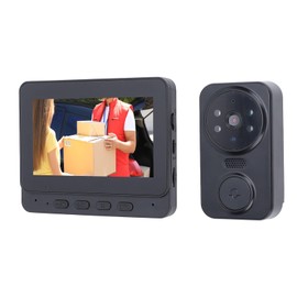Video Intercom System, Video Doorbell Camera with 4.3 Monitor, Video Door Phone 8MP HD Camera Kits, 170 Degree Wide Angles, Intercom for Villa Home Office Apartment